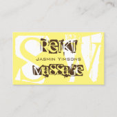 Carte De Visite Style blanc jaune et Brown chic avec initiales (Devant)