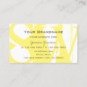 Carte De Visite Style blanc jaune et Brown chic avec Monogramme (Dos)