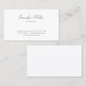 Carte De Visite Style Blanc Moderne Simple Modèle Populaire Chic (Devant / Derrière)