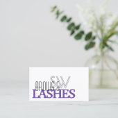 Carte De Visite Style blanc violet noir simple avec Monogramme (Debout devant)