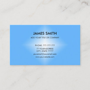 Carte De Visite Style Bleu & Blanc Diamant Gradient Personnalisabl
