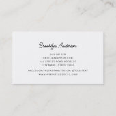 Carte De Visite Style Bloc-Notes Blanc (Dos)