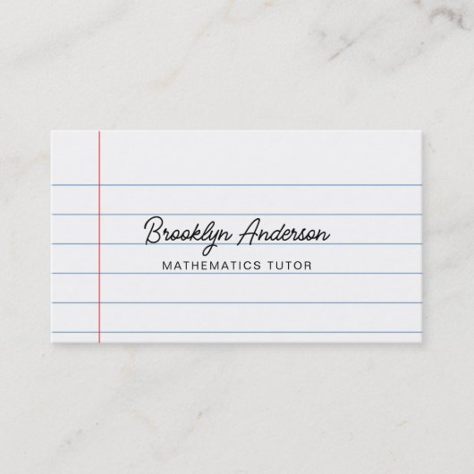 Carte De Visite Style Bloc-Notes Blanc (Devant)