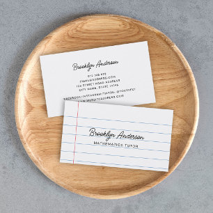 Carte De Visite Style Bloc-Notes Blanc