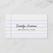 Carte De Visite Style Bloc-Notes Blanc (Devant)