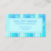 Carte De Visite Style Blue Glam Luxe Beauté Salon Design (Dos)