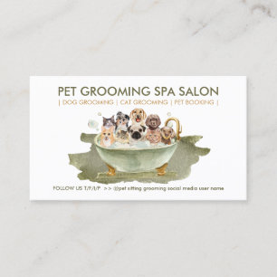 Carte De Visite Style Boho Grooming Animaux Spas Chats Chiens