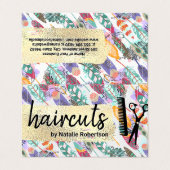 Carte De Visite Style Boho | Or brossé | Outils Salon (Extérieur déplié)