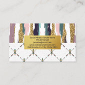 Carte De Visite Style Boho | Plumes modernes Motifs Abstraits (Dos)