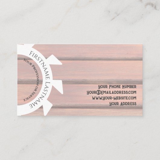 Carte De Visite Style bois naturel blanc scie formes menuiserie (Dos)