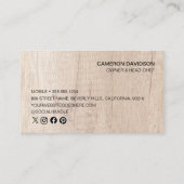 Carte De Visite Style Bois Unique Restauration Personnalisable (Dos)