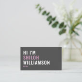 Carte De Visite Style Bold Cool Striking Moderne Typographie (Debout devant)