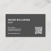 Carte De Visite Style Bold Cool Striking Moderne Typographie (Dos)
