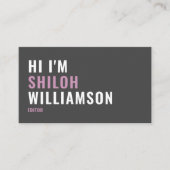 Carte De Visite Style Bold Cool Striking Moderne Typographie (Devant)