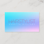 Carte De Visite Style brillant bleu de gradient (Devant)