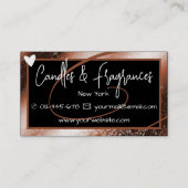 Carte De Visite Style Brown Gold Frame Coeur fait à la main par no (Dos)