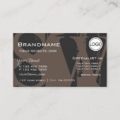 Carte De Visite Style Brown gris blanc avec logo et monogramme (Dos)