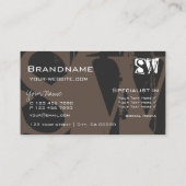 Carte De Visite Style Brown gris et blanc avec initiales Moderne (Dos)
