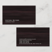 Carte De Visite Style Brown Texture bois professionnel (Devant / Derrière)