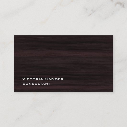 Carte De Visite Style Brown Texture bois professionnel (Devant)