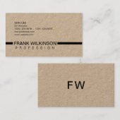 Carte De Visite Style carbone tan Brown (Devant / Derrière)