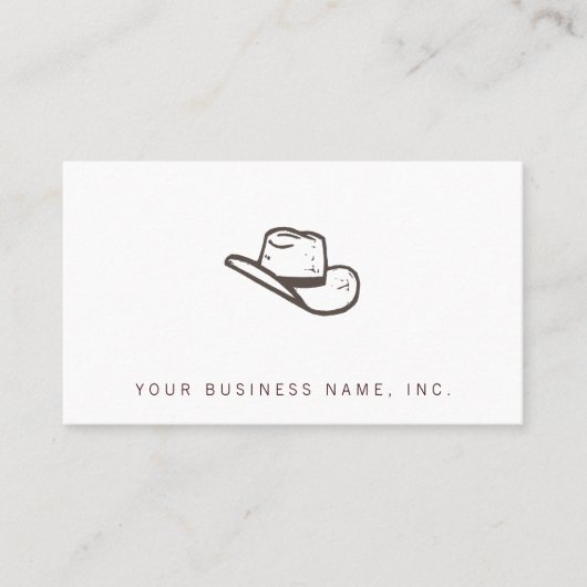 Carte De Visite Style Casquette Cowboy Letterpress (Devant)