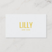 Carte De Visite Style chic gris jaune typographie (Devant)