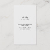 Carte De Visite Style Chic Tortoise Coquille Beauté et mode (Dos)