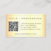 Carte De Visite Stylé Classe Dégradé Or Clair avec Code QR (Dos)