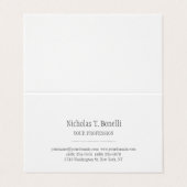 Carte De Visite Style classique blanc élégant sobre (Extérieur déplié)