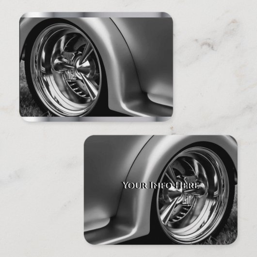 Carte De Visite Style Classy, Chrome argent. (Devant / Derrière)