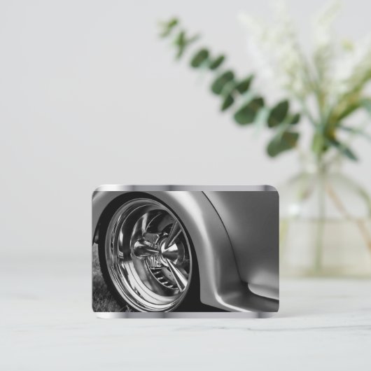 Carte De Visite Style Classy, Chrome argent. (Debout devant)