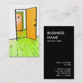 Carte De Visite style comique porte ouverte : immobilier (Devant / Derrière)