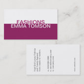 Carte De Visite Style contemporain (fuchsia) (Devant / Derrière)