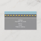 Carte De Visite Style cuir bleu et jaune motif moderne (Dos)