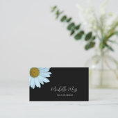 Carte De Visite Style Daisy Botanique Noir Blanc (Debout devant)