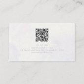 Carte De Visite Style d'aquarelle florale pourpre avec QR (Dos)