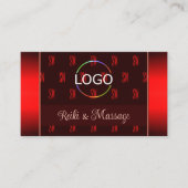Carte De Visite Style Dark Red Chic avec logo photo et monogramme (Devant)