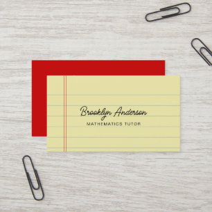 Carte De Visite Style de bloc-notes juridique jaune