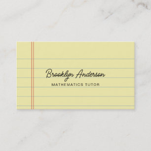 Carte De Visite Style de bloc-notes juridique jaune