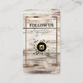Carte De Visite Style de bois naturel - Social Media QR Code (Dos)