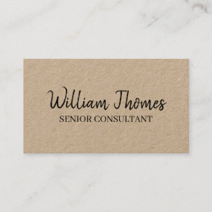 Carte De Visite Style de branding minimaliste manuscrit Kraft Rust
