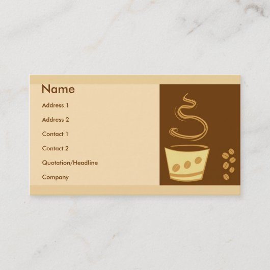 Carte De Visite Style de café (Devant)