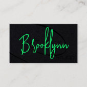 Carte De Visite Style de calligraphie Studio de cheveux profession (Devant)