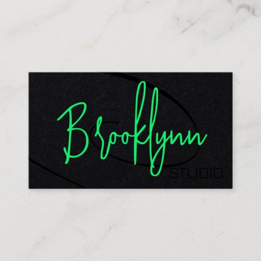 Carte De Visite Style de calligraphie Studio de cheveux profession (Devant)