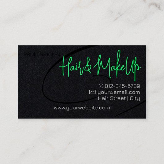 Carte De Visite Style de calligraphie Studio de cheveux profession (Dos)
