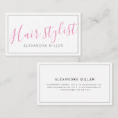 Carte De Visite Style de cheveux de script moderne simple (Devant / Derrière)