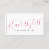 Carte De Visite Style de cheveux de script moderne simple (Devant)