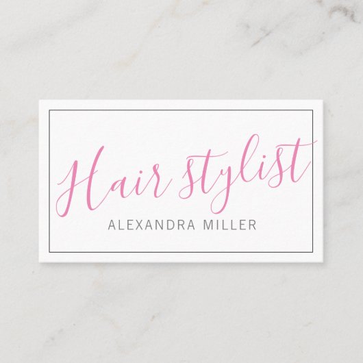 Carte De Visite Style de cheveux de script moderne simple (Devant)