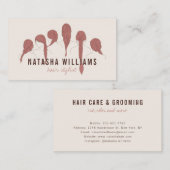 Carte De Visite Style de cheveux minimaliste moderne illustration (Devant / Derrière)